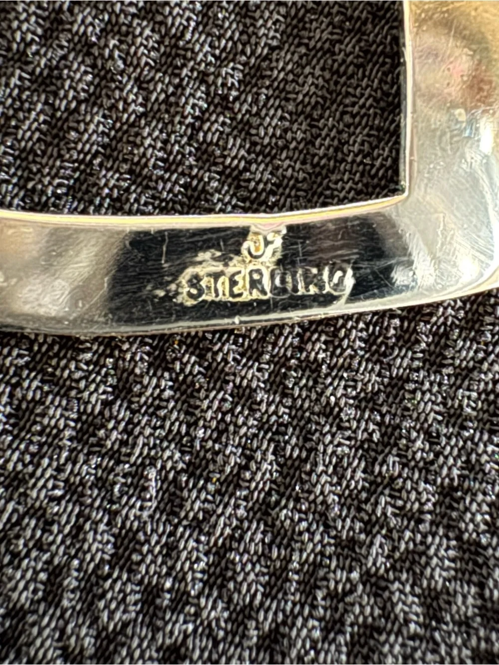 Vintage JF Sterling Silver Engraved Open Heart Brooch Pin 1”